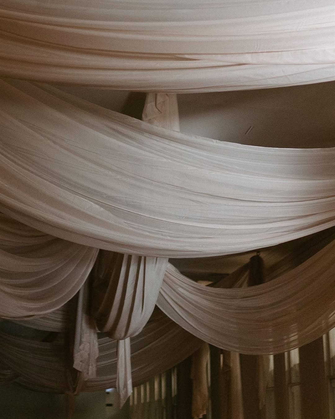 mocha mousse wedding drapery