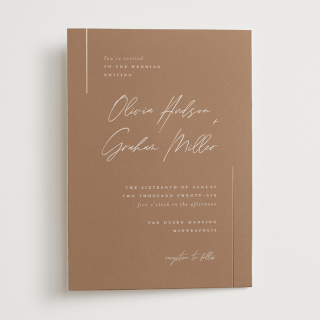 mocha wedding invitations