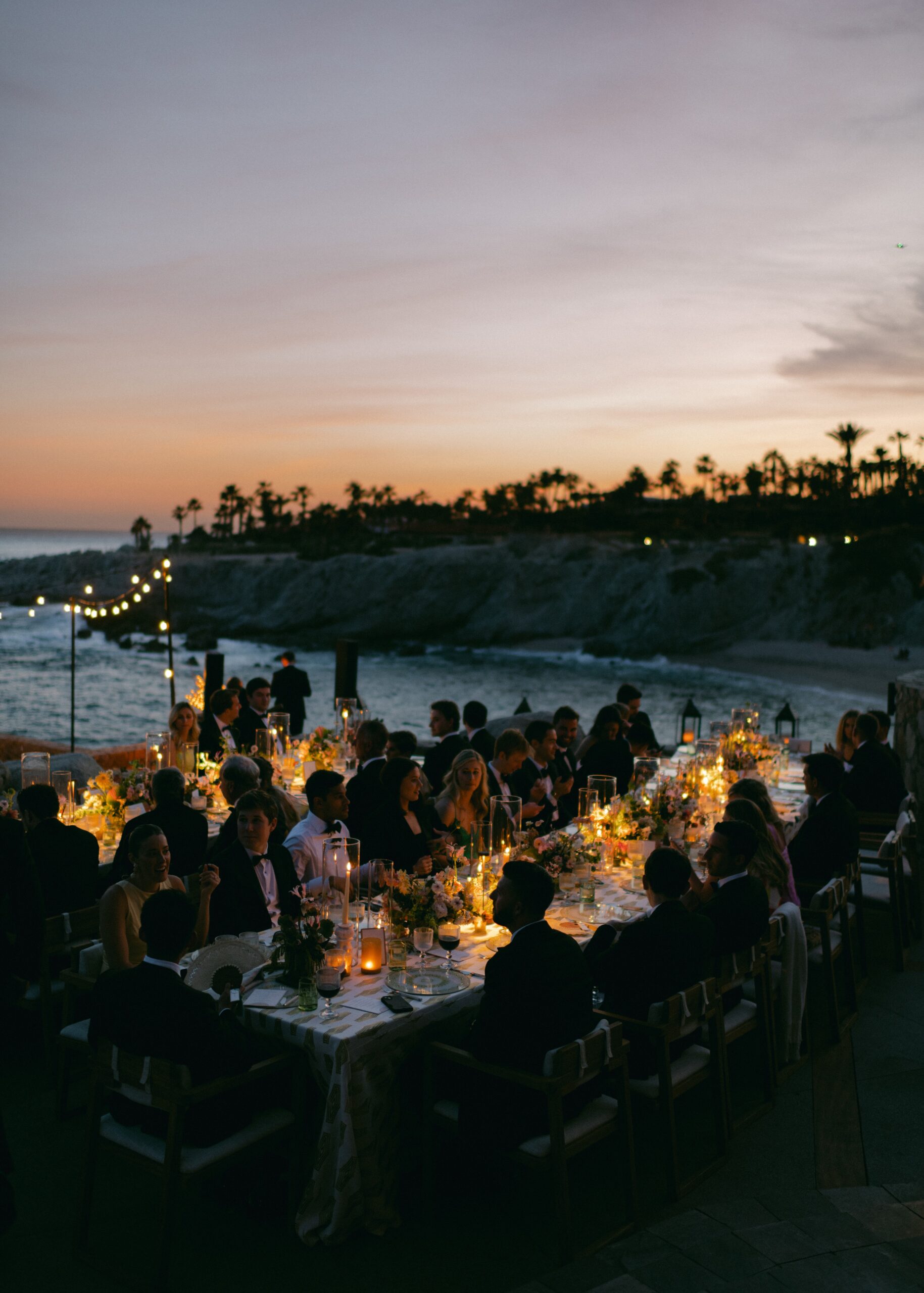 cabo wedding reception at night