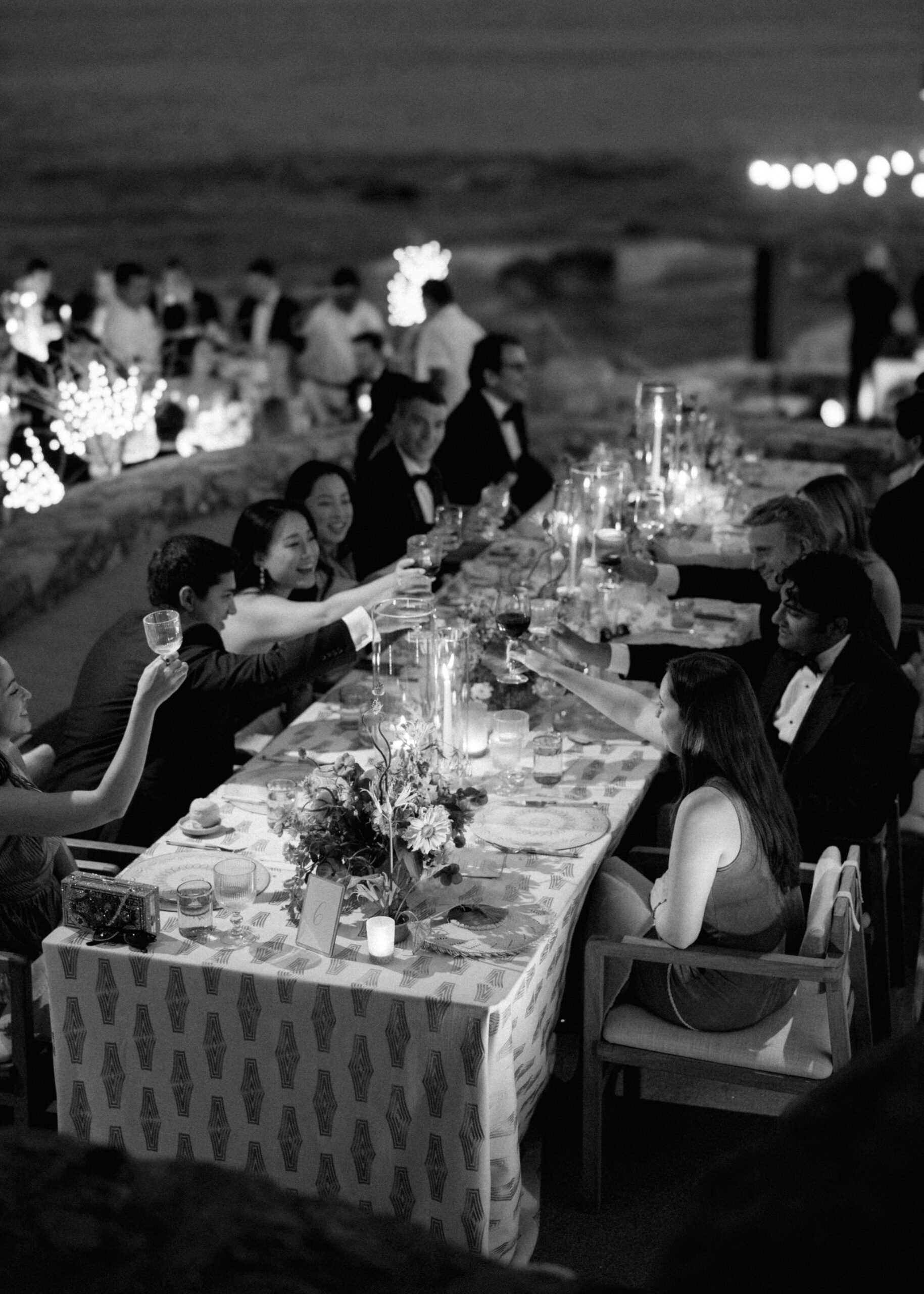 cabo wedding reception guests dinner